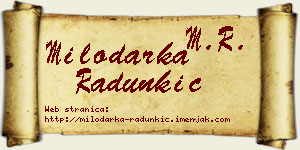 Milodarka Radunkić vizit kartica